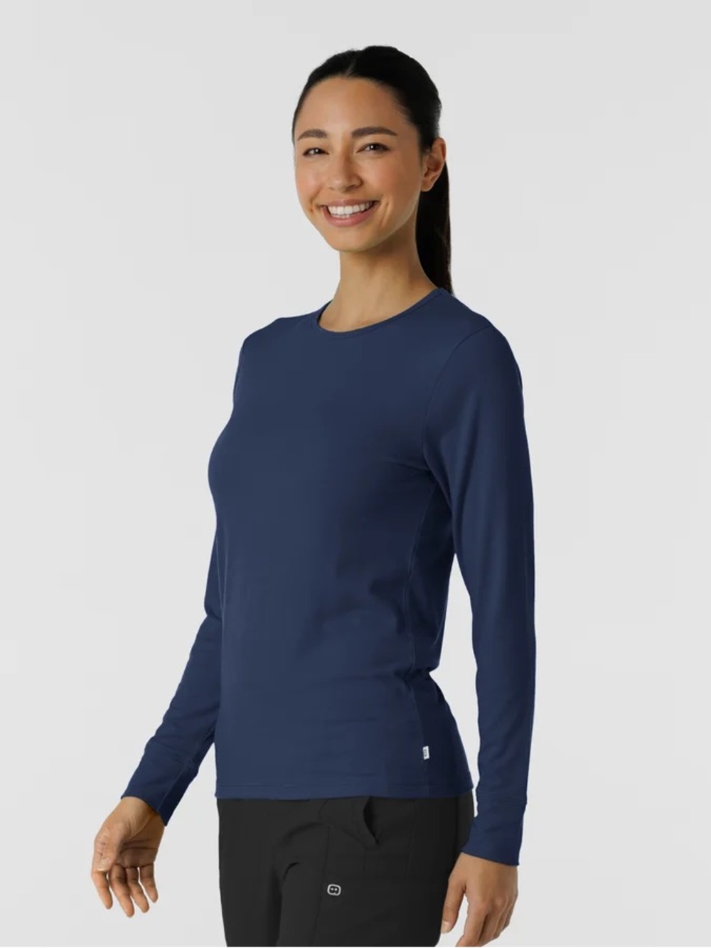 WonderWink Women's Essential Layer Long Sleeve navy